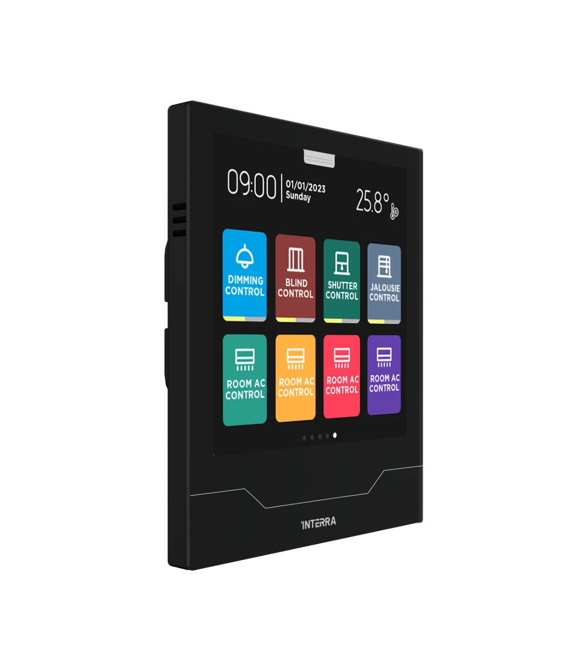 iX4 4" KNX Secure Touch Panel, Gold Case, Blk Glass